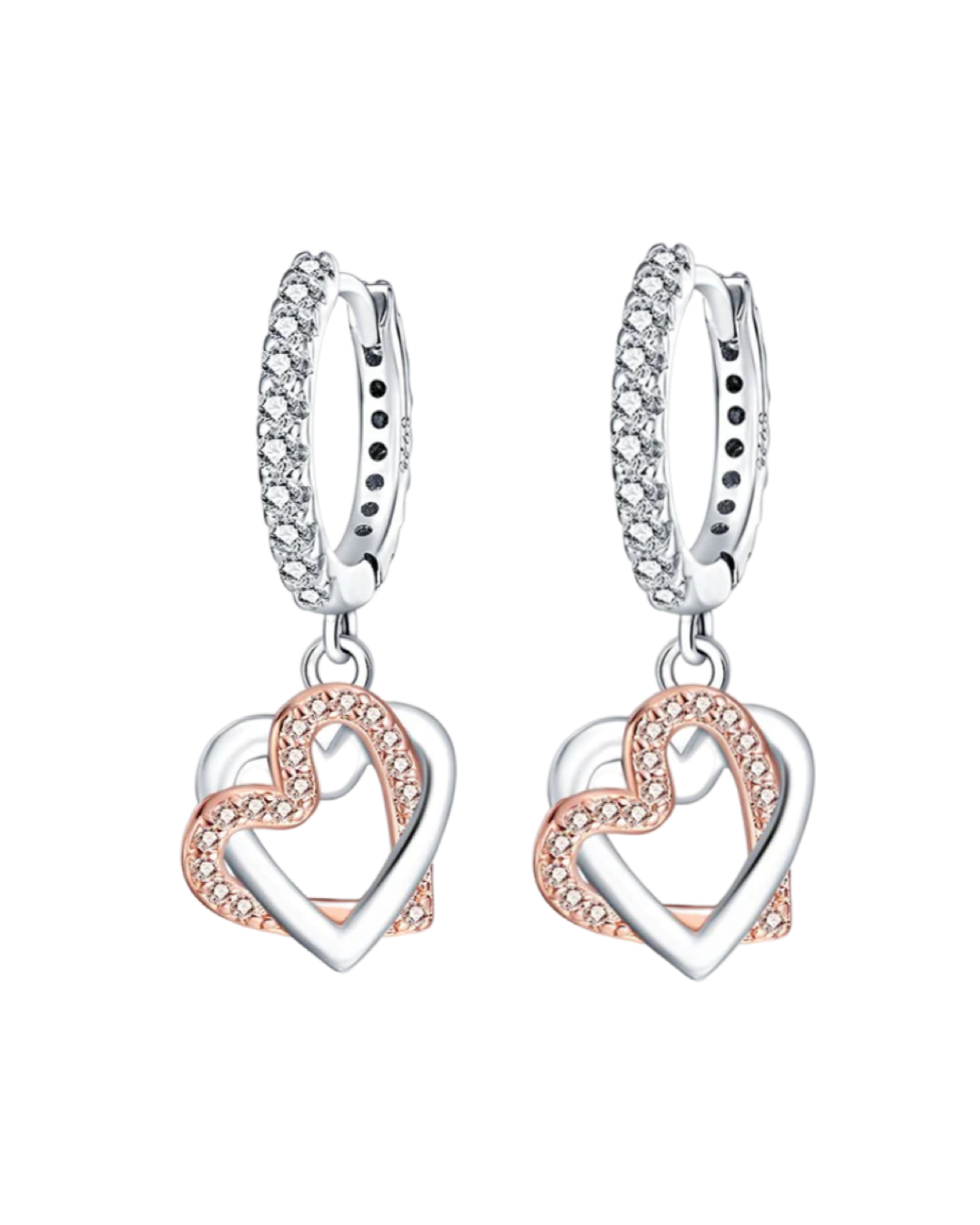 Pandora Open heart sterling silver and 14k rose gold-plated