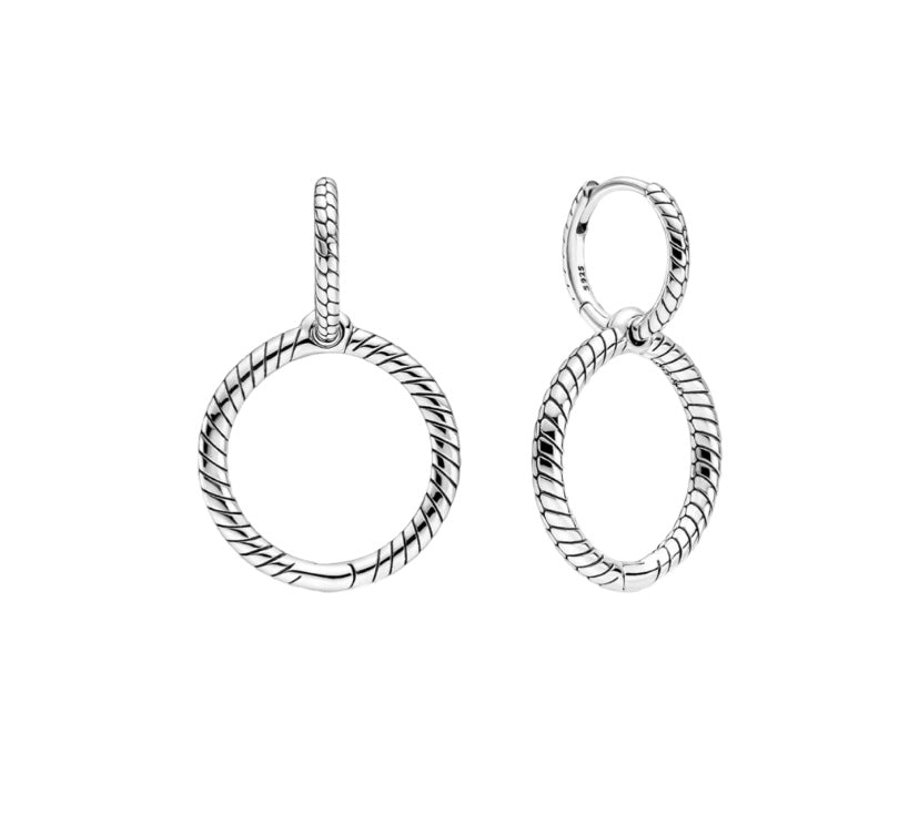 925 Sterling Silver Charm Hoops