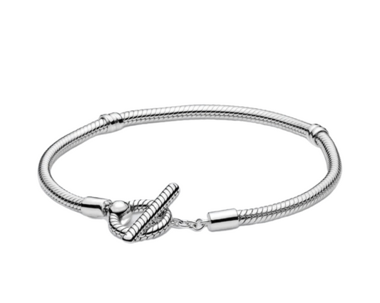925 Sterling Silver T-Bar Snake Chain Bracelet